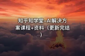 知乎知学堂-AI解决方案课程+资料（更新完结）