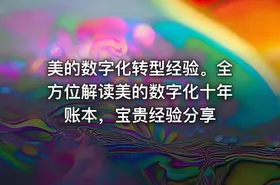 美的数字化转型经验。全方位解读美的数字化十年账本，宝贵经验分享 - getfromcode