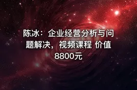 陈冰：企业经营分析与问题解决，视频课程 价值8800元
