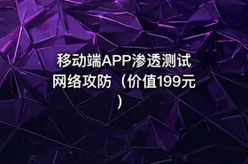 移动端APP渗透测试 网络攻防（价值199元）