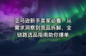 亚马逊新手卖家必看：从需求洞察到竞品拆解，全链路选品指南助你爆单