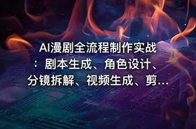 AI漫剧全流程制作实战：剧本生成、角色设计、分镜拆解、视频生成、剪辑、配音、包装零到商业变现