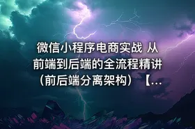 微信小程序电商实战 从前端到后端的全流程精讲 （前后端分离架构）【VIP】