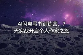 AI闪电写书训练营，7天实战开启个人作家之旅