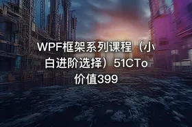WPF框架系列课程（小白进阶选择）51CTo 价值399