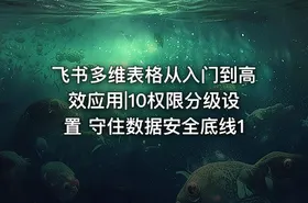 飞书多维表格从入门到高效应用|10权限分级设置 守住数据安全底线1
