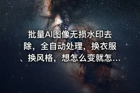 批量AI图像无损水印去除，全自动处理，换衣服、换风格，想怎么变就怎么变（软件+视频教程）
